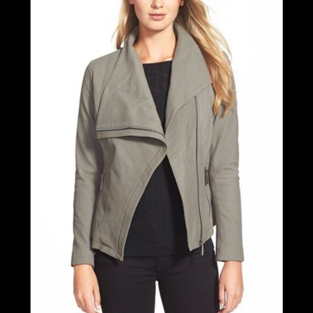 T. Tahari Trisha Leather Jacket-Size XS